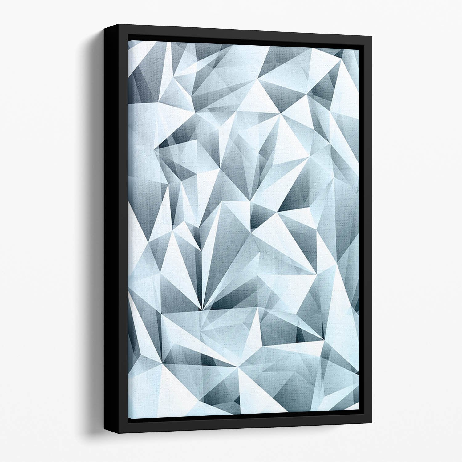Blue abstract crystal Floating Framed Canvas
