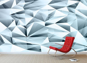 Blue abstract crystal Wall Mural Wallpaper - Canvas Art Rocks - 2