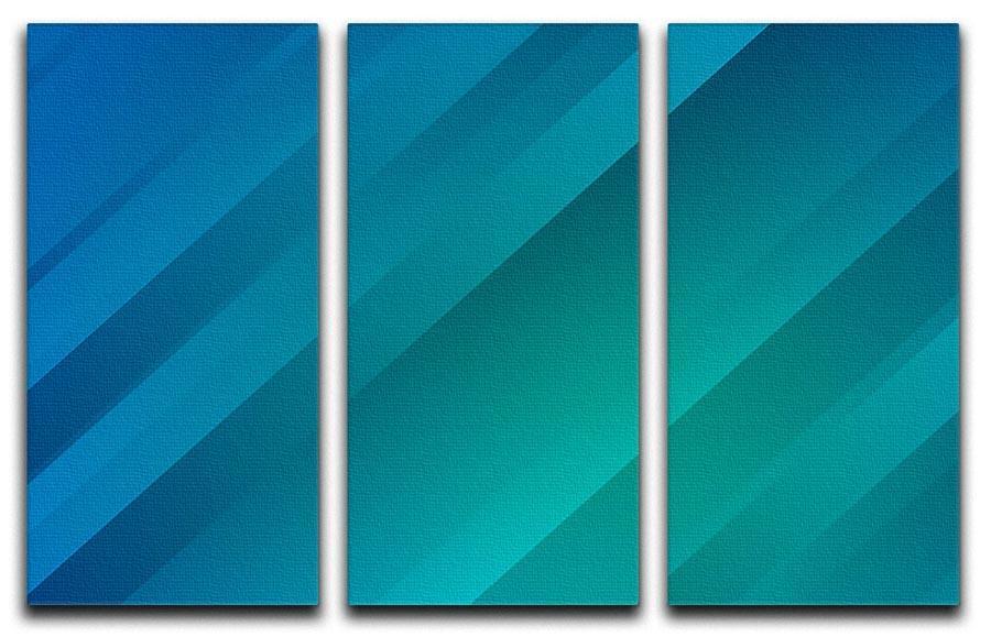 Blue and Green 3 Split Panel Canvas Print - Canvas Art Rocks - 1