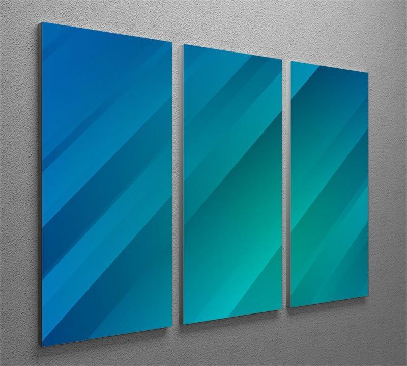 Blue and Green 3 Split Panel Canvas Print - Canvas Art Rocks - 2