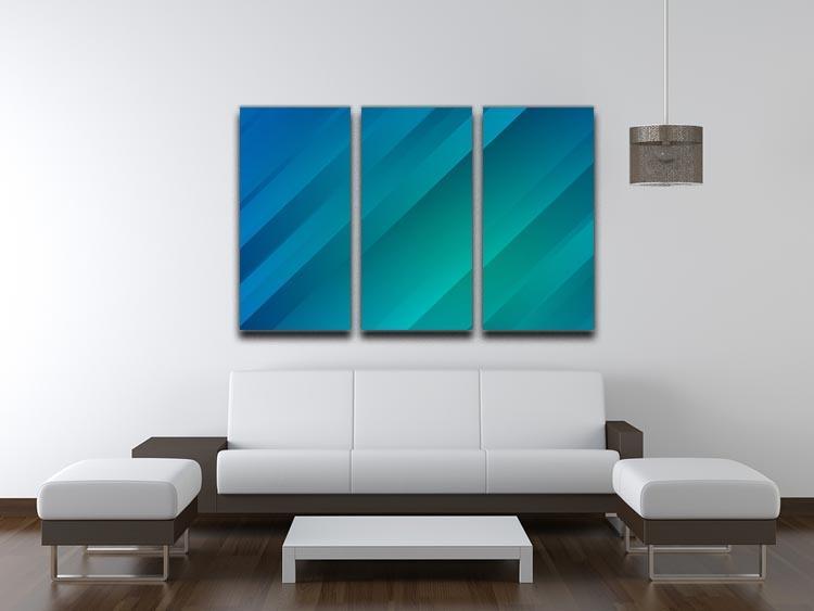 Blue and Green 3 Split Panel Canvas Print - Canvas Art Rocks - 3