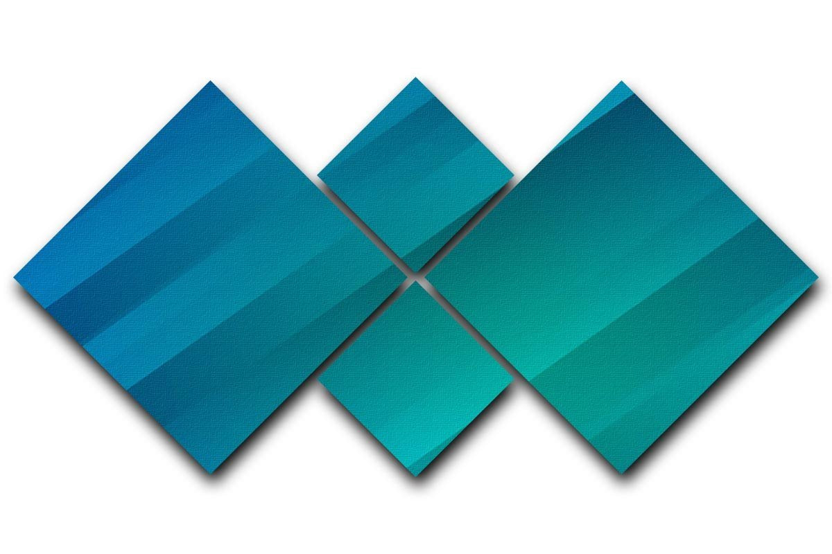 Blue and Green 4 Square Multi Panel Canvas  - Canvas Art Rocks - 1