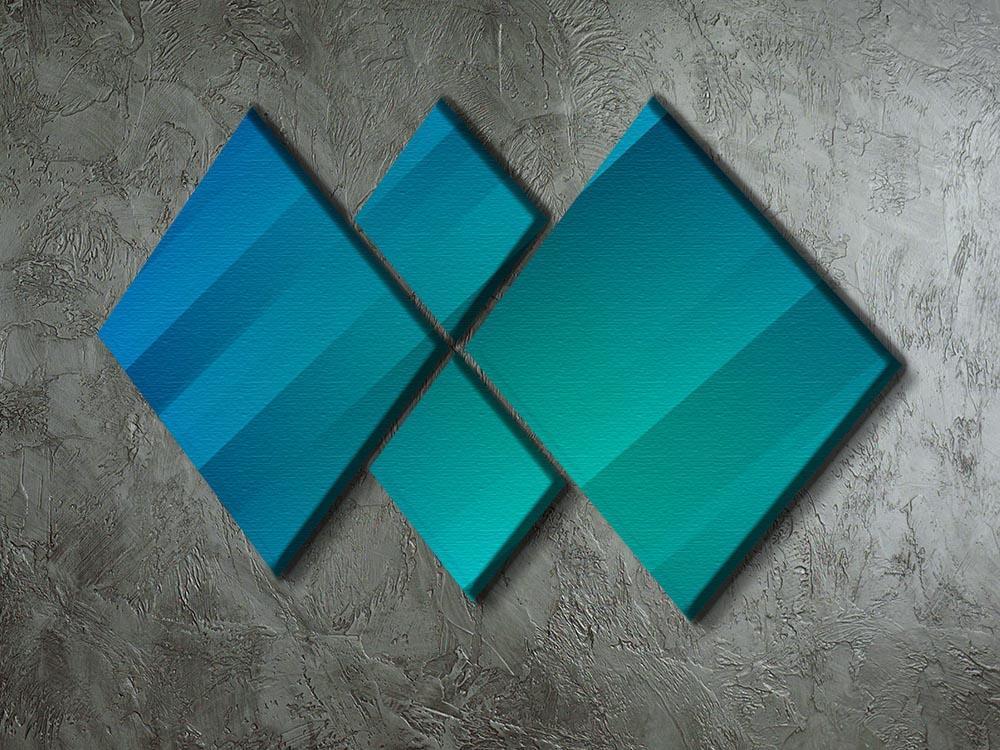 Blue and Green 4 Square Multi Panel Canvas  - Canvas Art Rocks - 2
