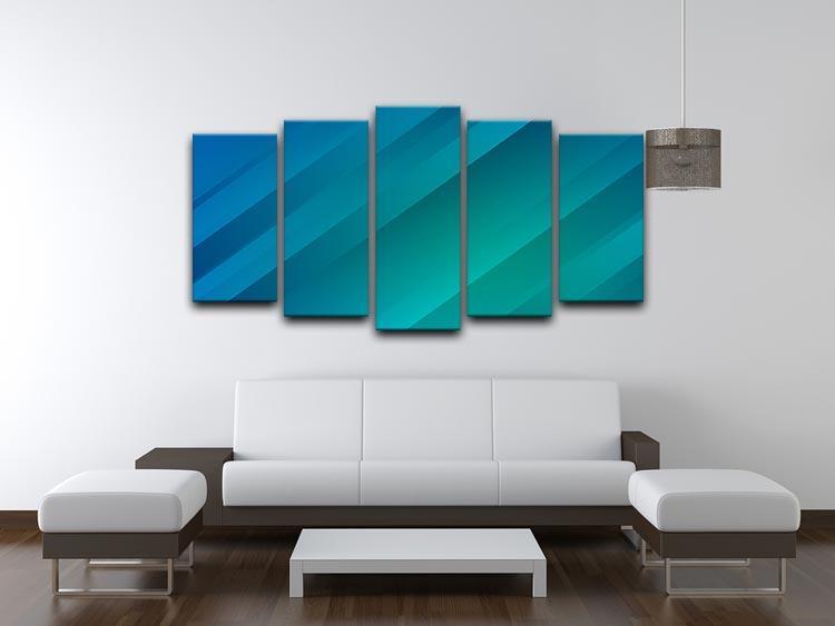 Blue and Green 5 Split Panel Canvas  - Canvas Art Rocks - 3