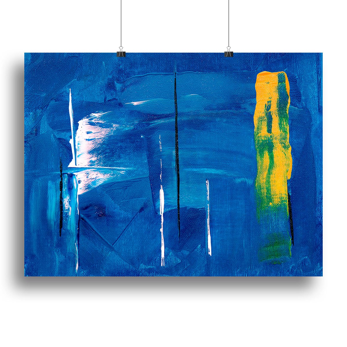 Blue and Green Abstract Painting Canvas Print or Poster
