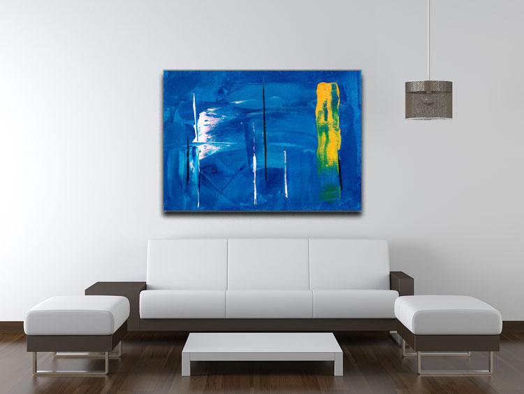 Blue and Green Abstract Painting Canvas Print or Poster - Canvas Art Rocks - 4