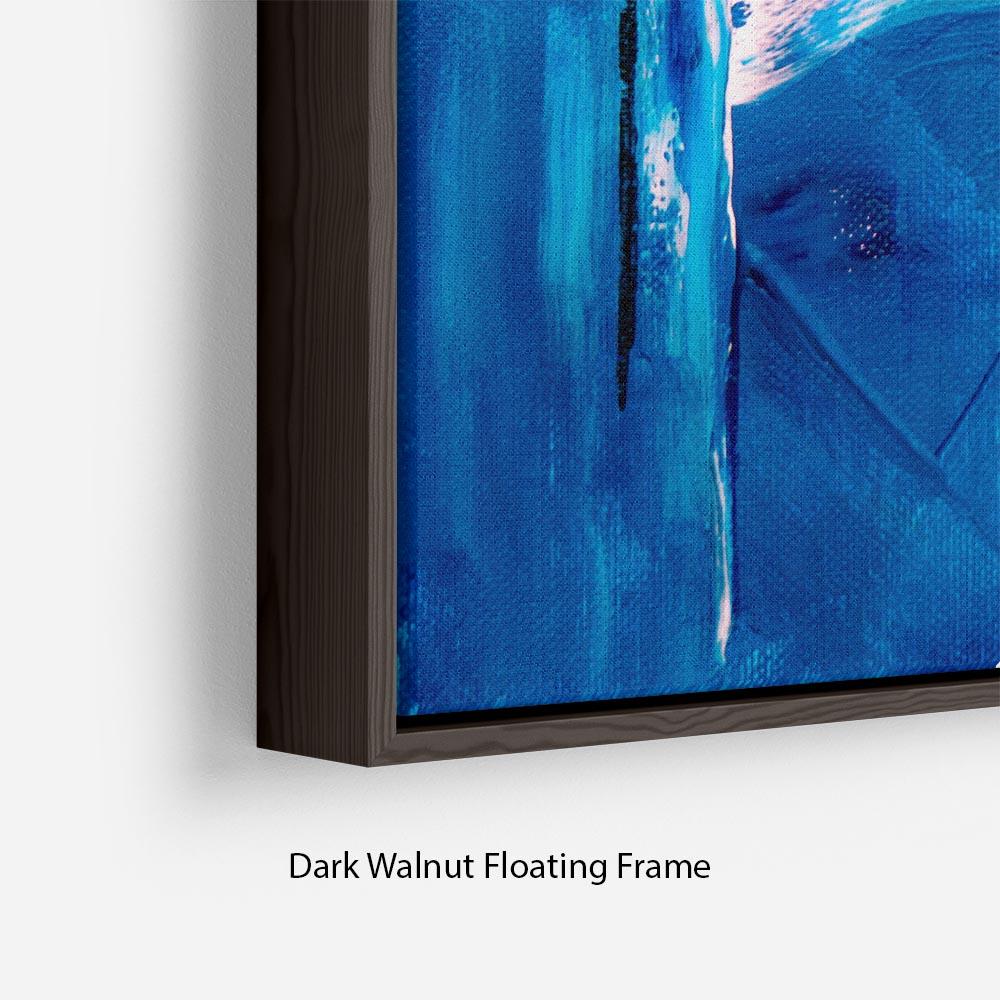 Blue and Green Abstract Painting Floating Frame Canvas