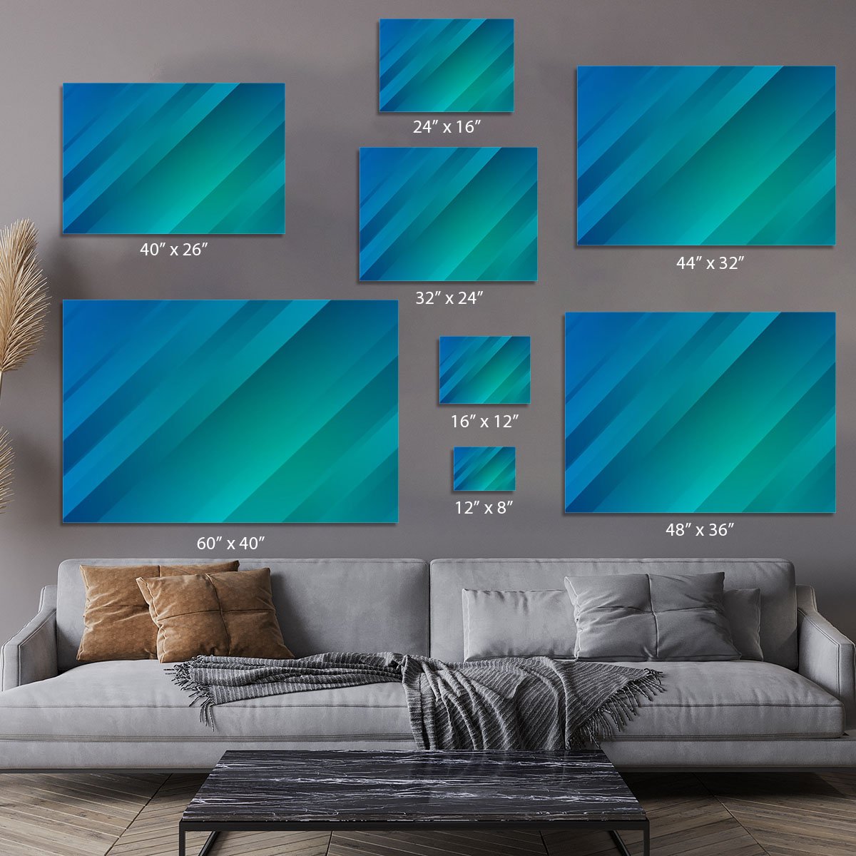 Blue and Green Canvas Print or Poster