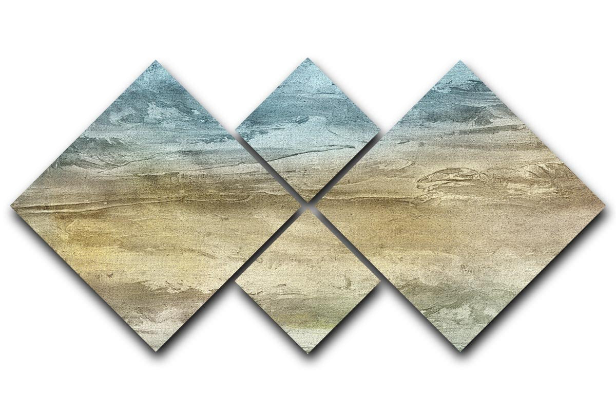 Blue and Grey Painting 4 Square Multi Panel Canvas  - Canvas Art Rocks - 1