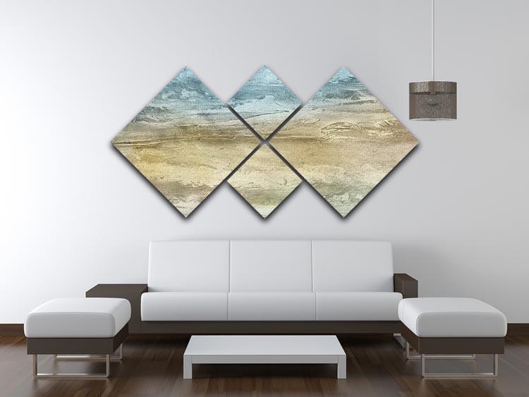 Blue and Grey Painting 4 Square Multi Panel Canvas - Canvas Art Rocks - 3