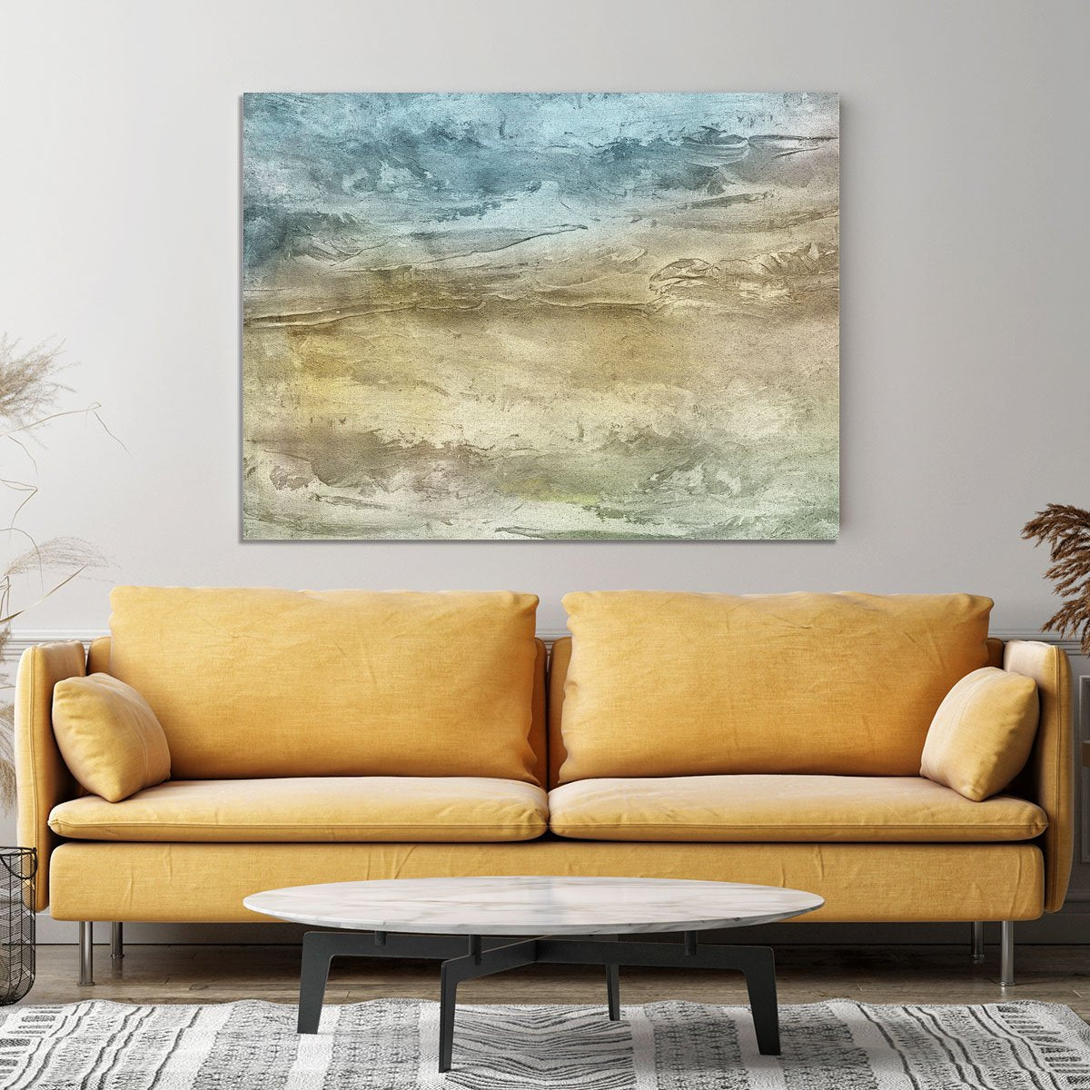 Blue and Grey Painting Canvas Print or Poster
