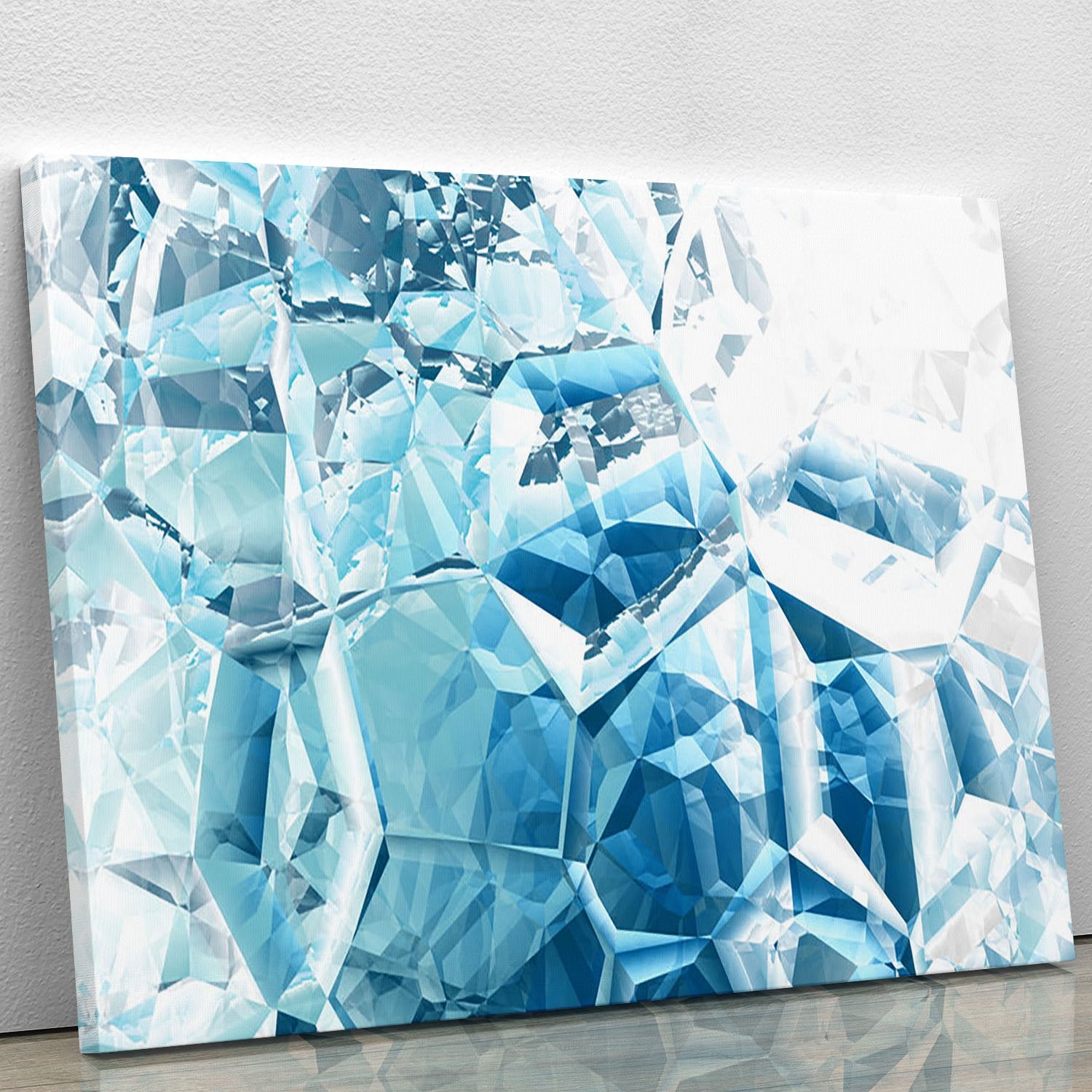 Blue and White Crystal Canvas Print or Poster