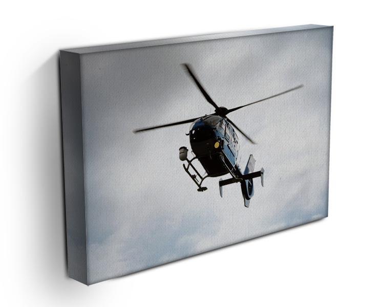 Blue and silver police helicopter flying above Canvas Print or Poster - Canvas Art Rocks - 3