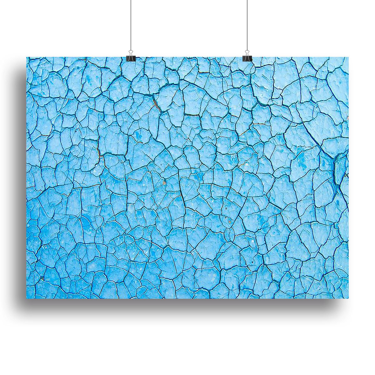 Blue cracked paint Canvas Print or Poster