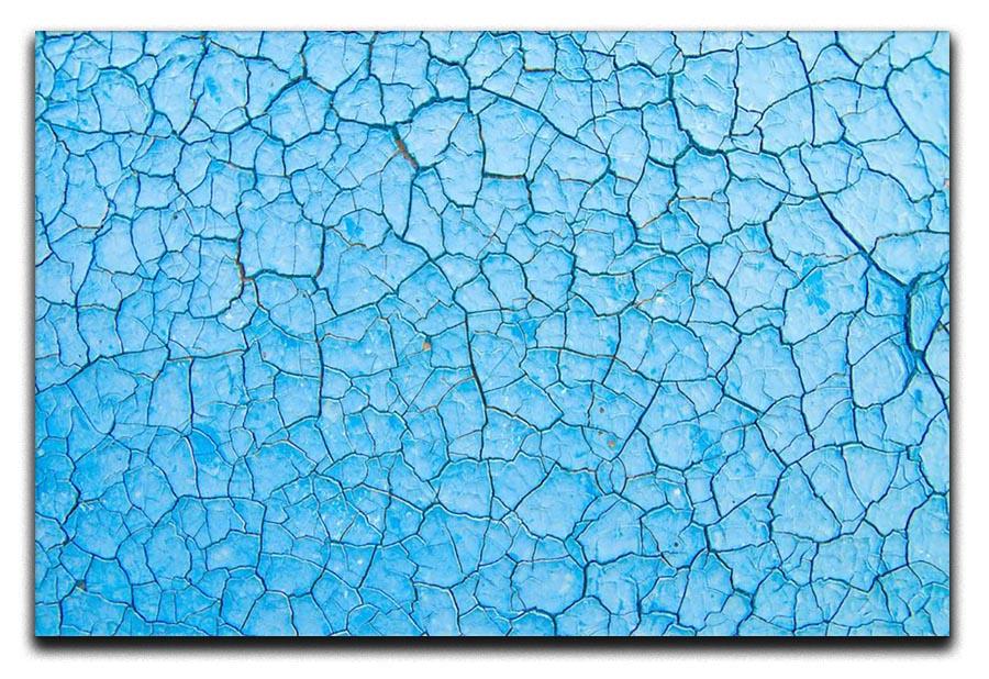 Blue cracked paint Canvas Print or Poster - Canvas Art Rocks - 1