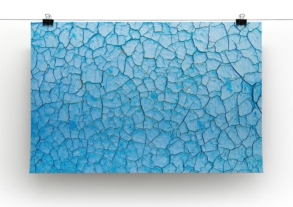 Blue cracked paint Canvas Print or Poster - Canvas Art Rocks - 2