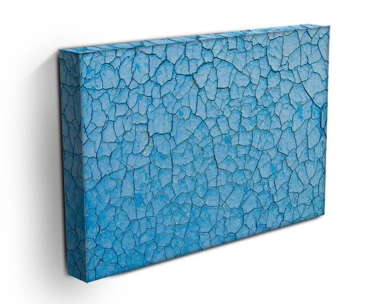 Blue cracked paint Canvas Print or Poster - Canvas Art Rocks - 3