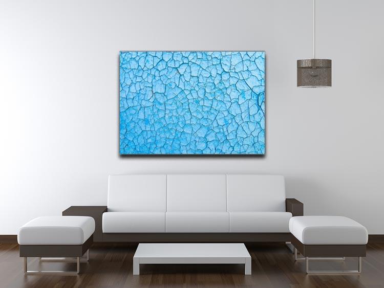 Blue cracked paint Canvas Print or Poster - Canvas Art Rocks - 4