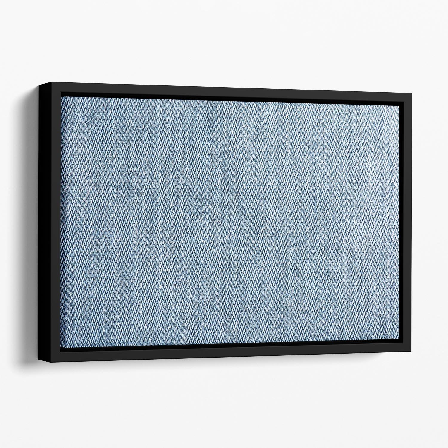 Blue denim texture Floating Framed Canvas - Canvas Art Rocks - 1