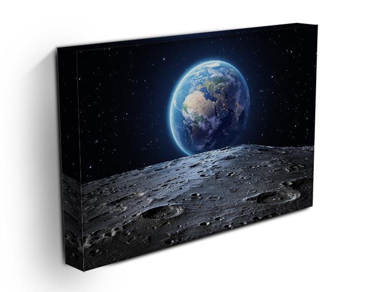 Blue earth seen from the moon surface Canvas Print or Poster - Canvas Art Rocks - 3