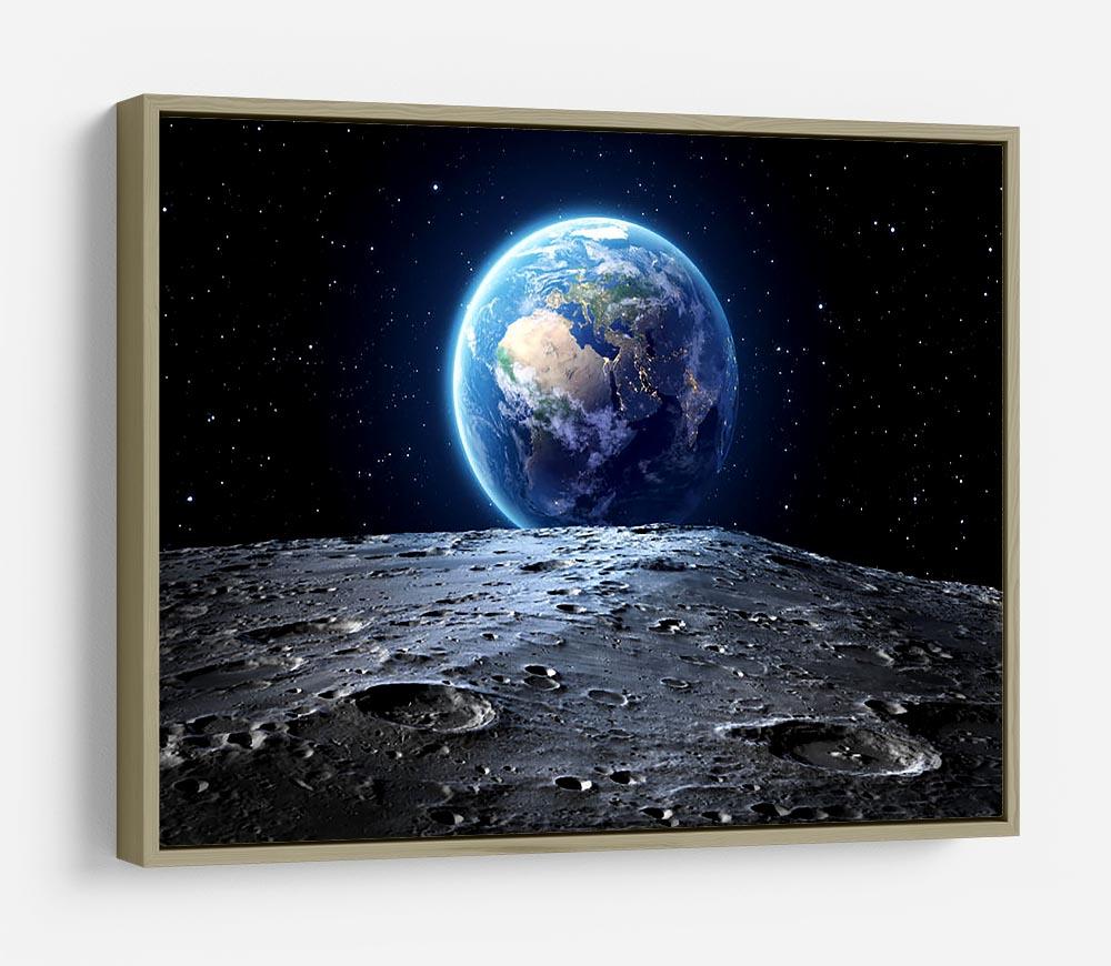 Blue earth seen from the moon surface HD Metal Print