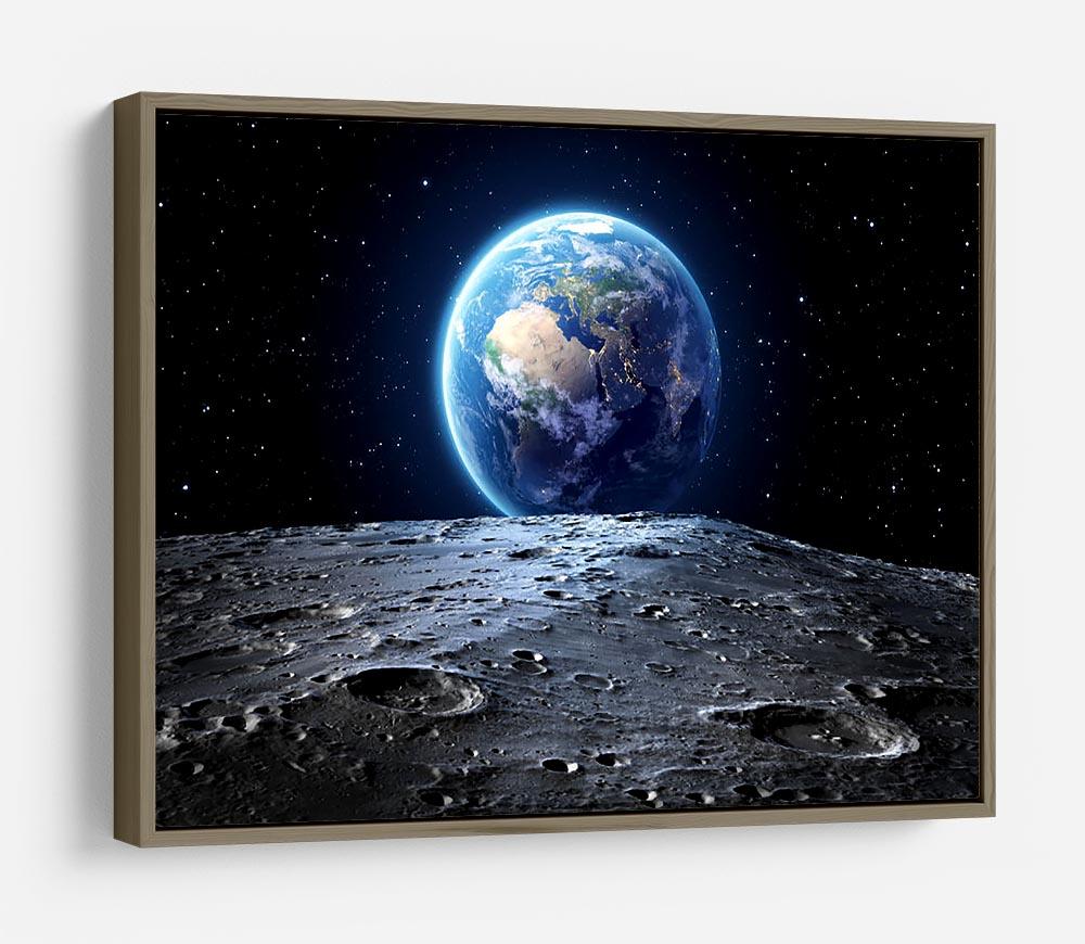 Blue earth seen from the moon surface HD Metal Print