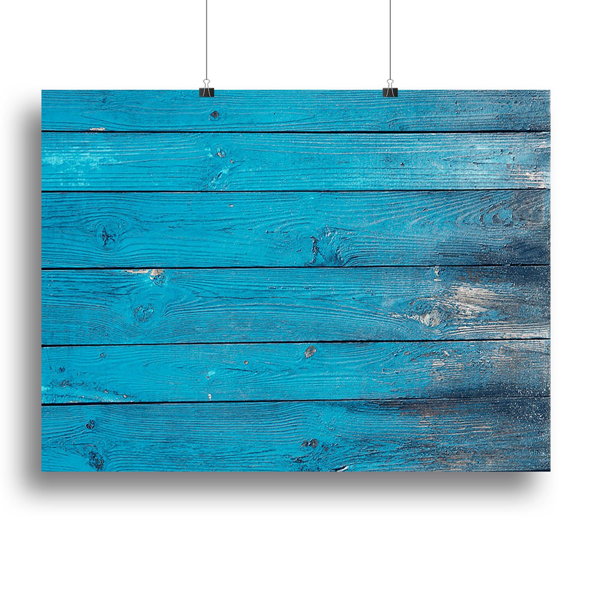 Blue painted wood texture Canvas Print or Poster