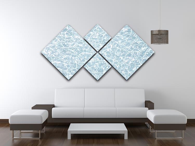 Blue water texture 4 Square Multi Panel Canvas  - Canvas Art Rocks - 3