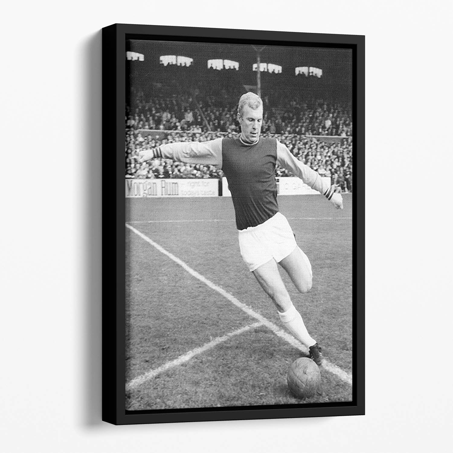 Bobby Moore West Ham Footballer Floating Framed Canvas