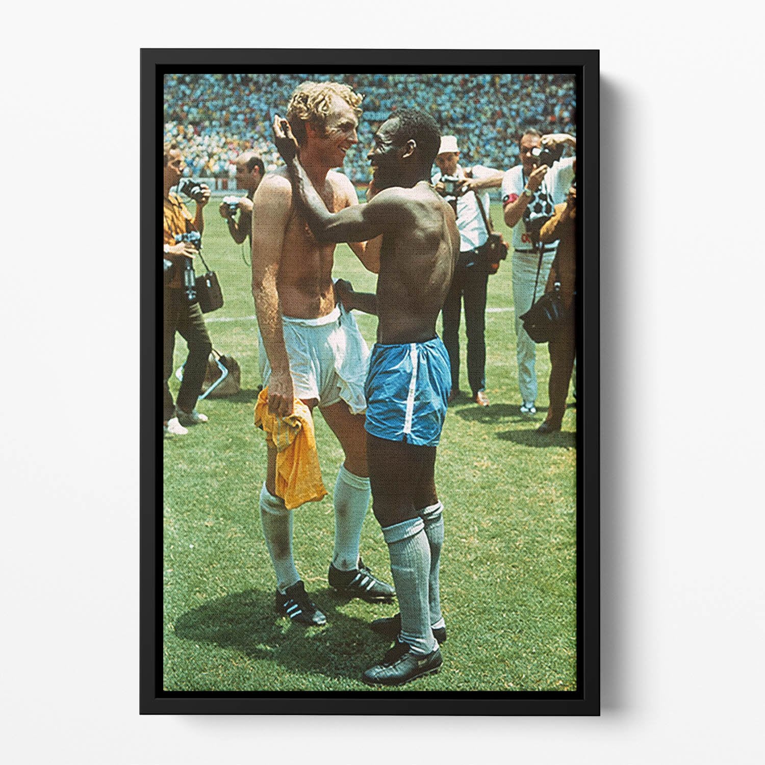 Bobby Moore and Pele Floating Framed Canvas