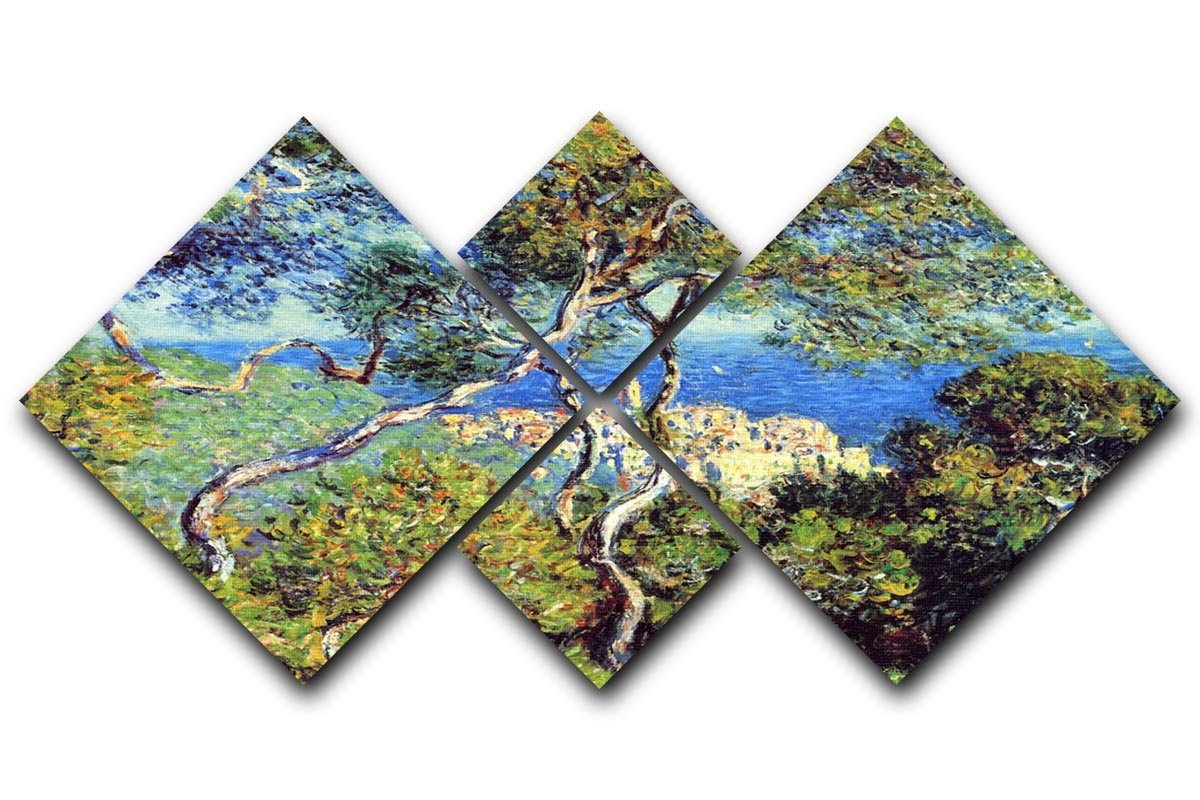 Bordighera by Monet 4 Square Multi Panel Canvas  - Canvas Art Rocks - 1