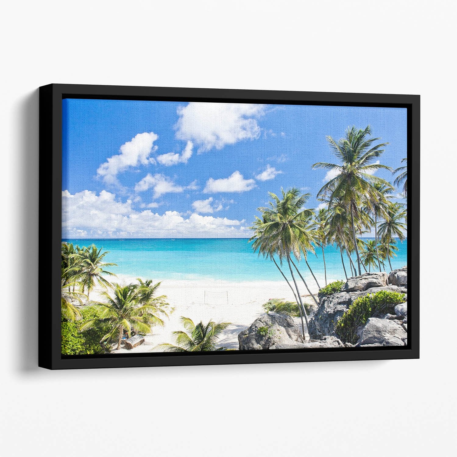 Bottom Bay Barbados Floating Framed Canvas