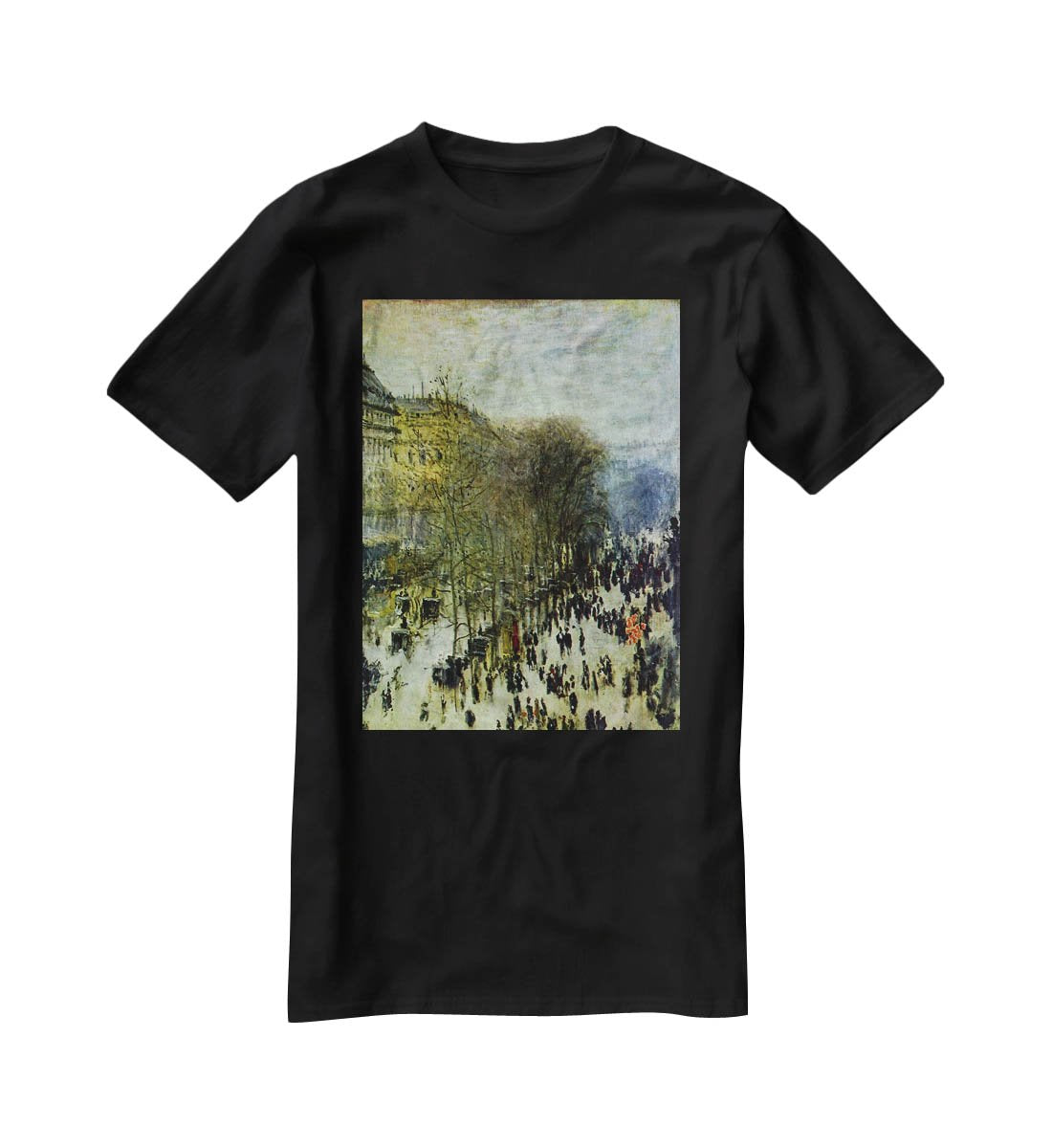 Boulevard of Capucines by Monet T-Shirt - Canvas Art Rocks - 1