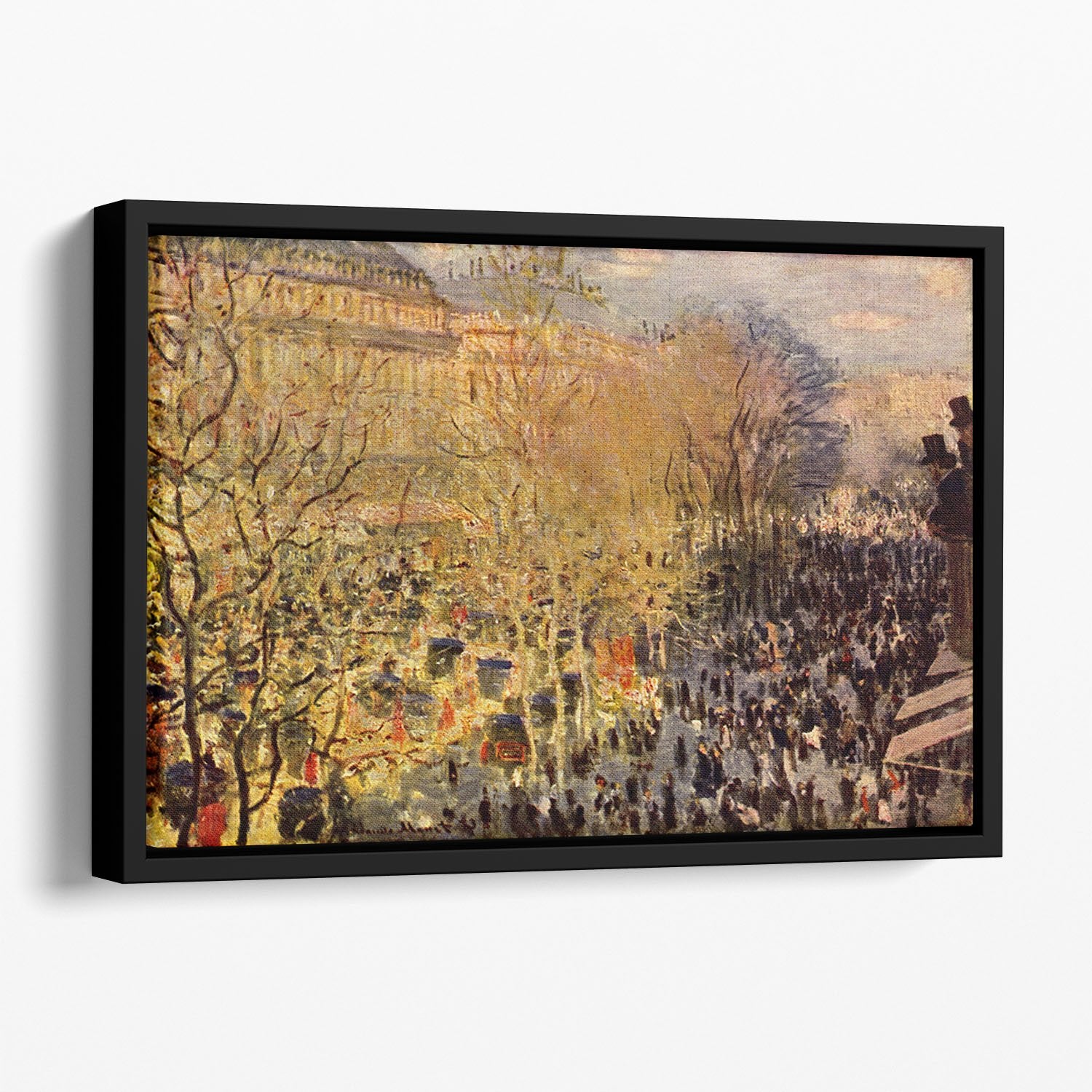 Boulevard of Capucines in Paris by Monet Floating Framed Canvas