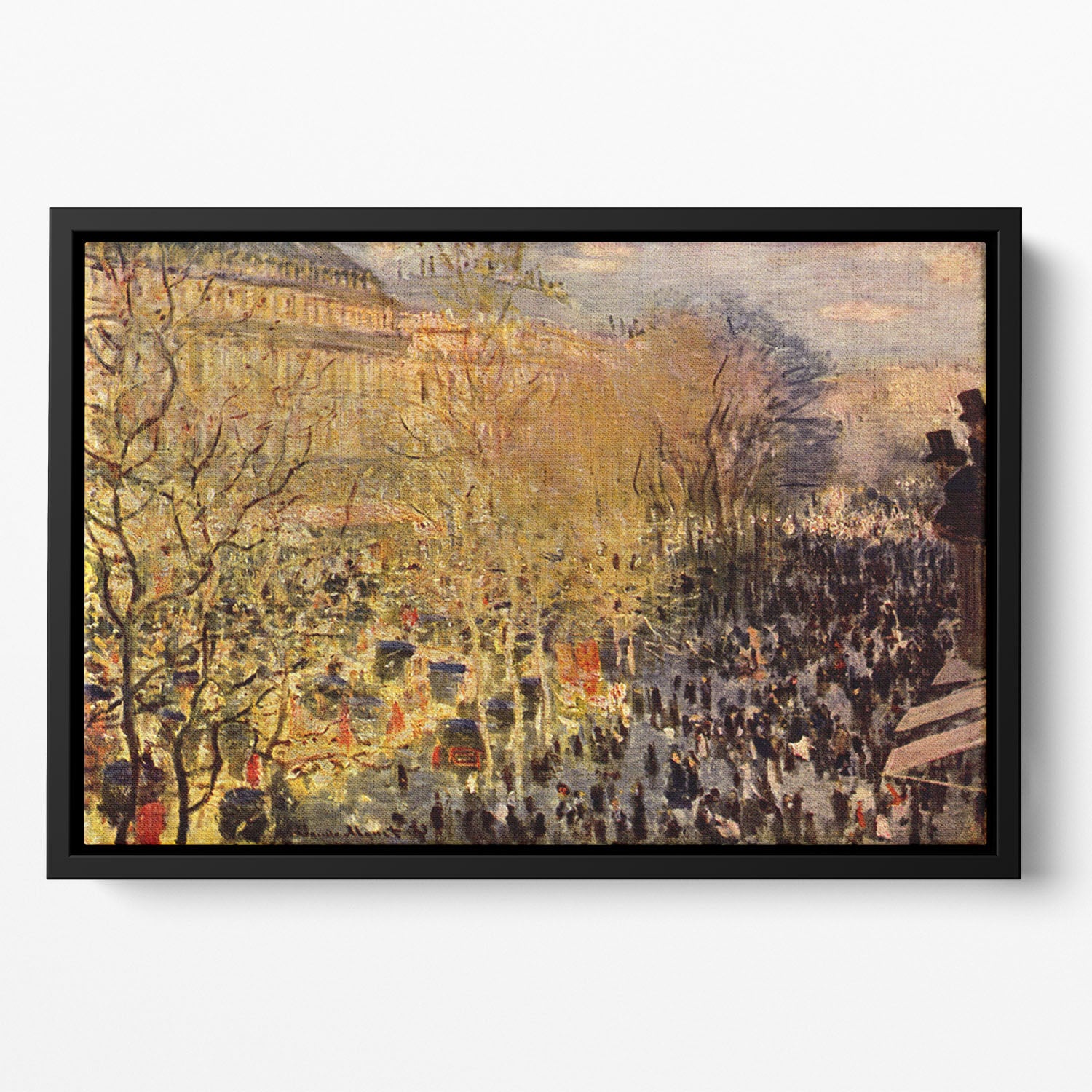 Boulevard of Capucines in Paris by Monet Floating Framed Canvas