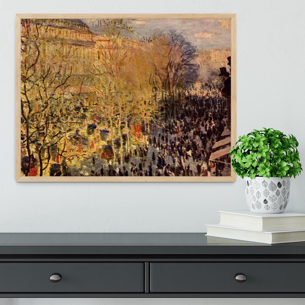 Boulevard of Capucines in Paris by Monet Framed Print - Canvas Art Rocks - 4