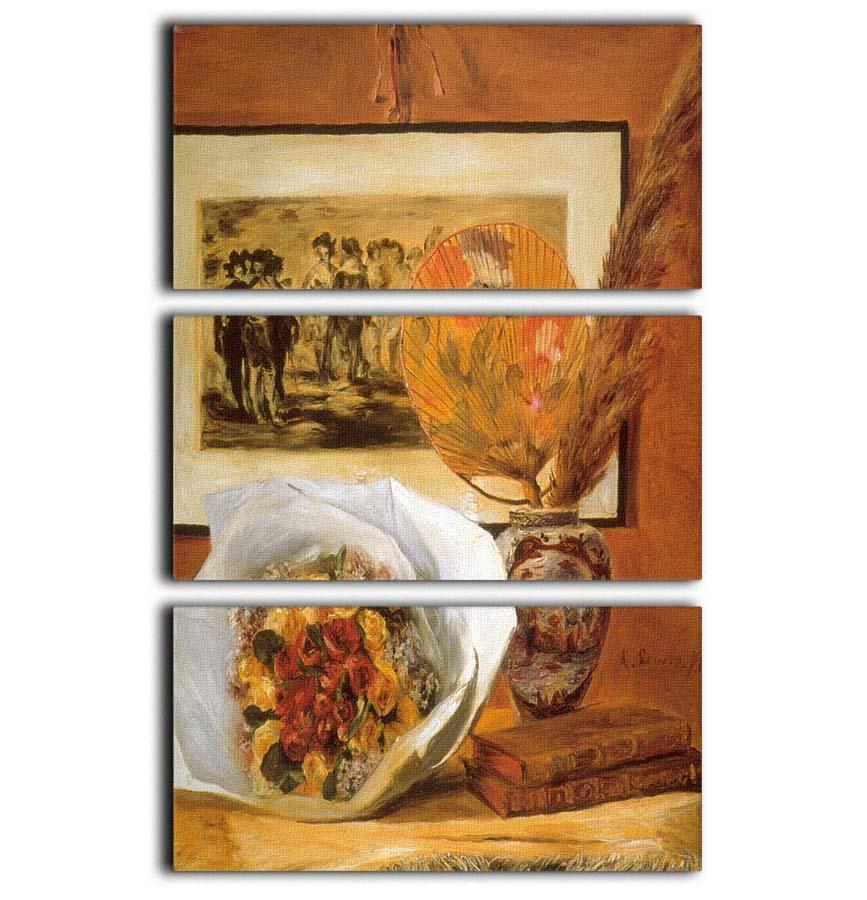 Bouquet by Renoir 3 Split Panel Canvas Print - Canvas Art Rocks - 1