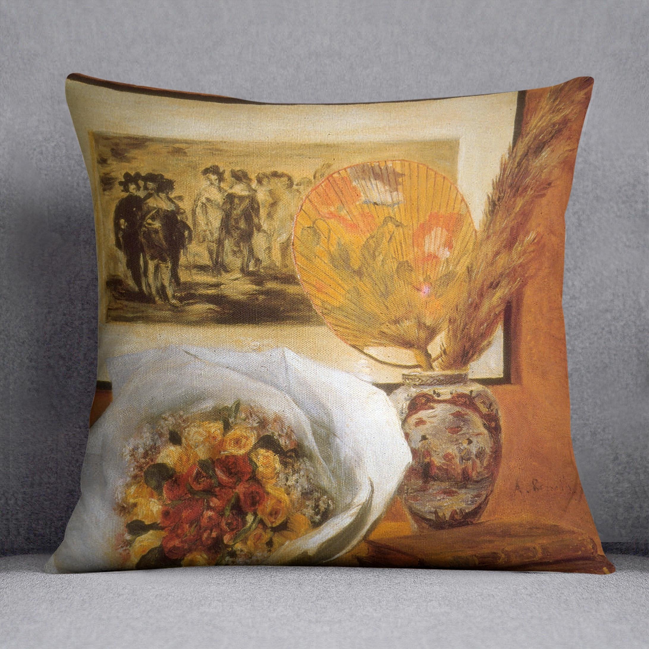 Bouquet by Renoir Throw Pillow