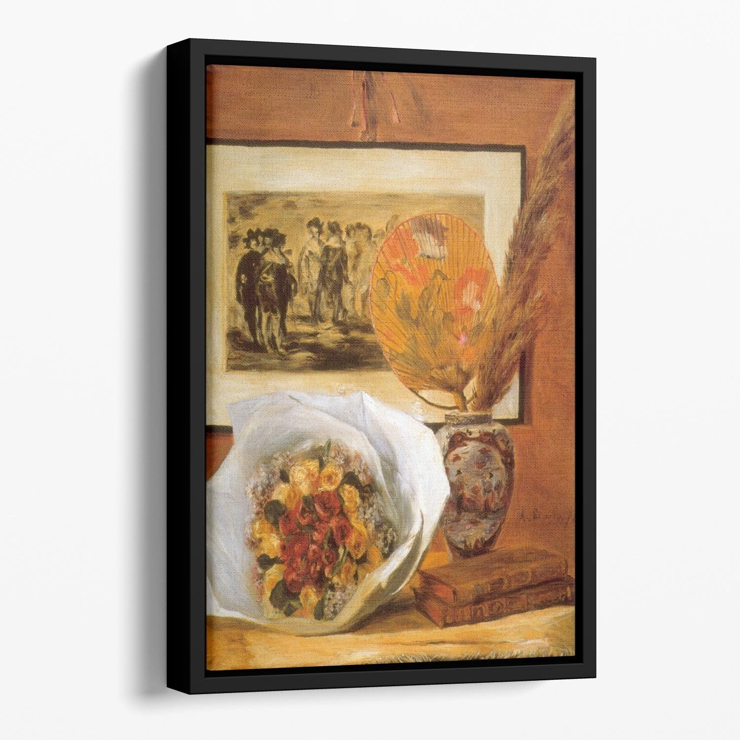 Bouquet by Renoir Floating Framed Canvas