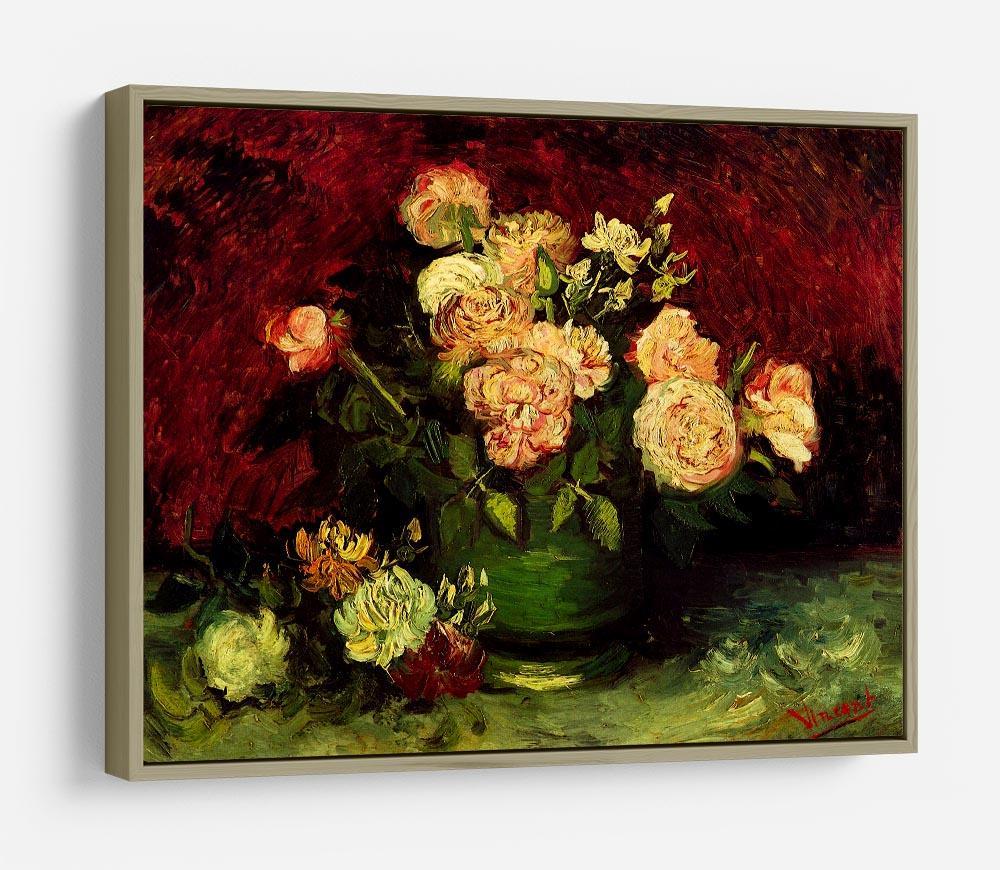 Bowl with Peonies and Roses by Van Gogh HD Metal Print