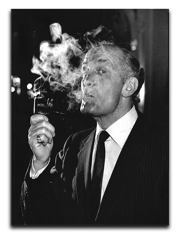 Boxer Henry Cooper smoking a pipe Canvas Print or Poster  - Canvas Art Rocks - 1