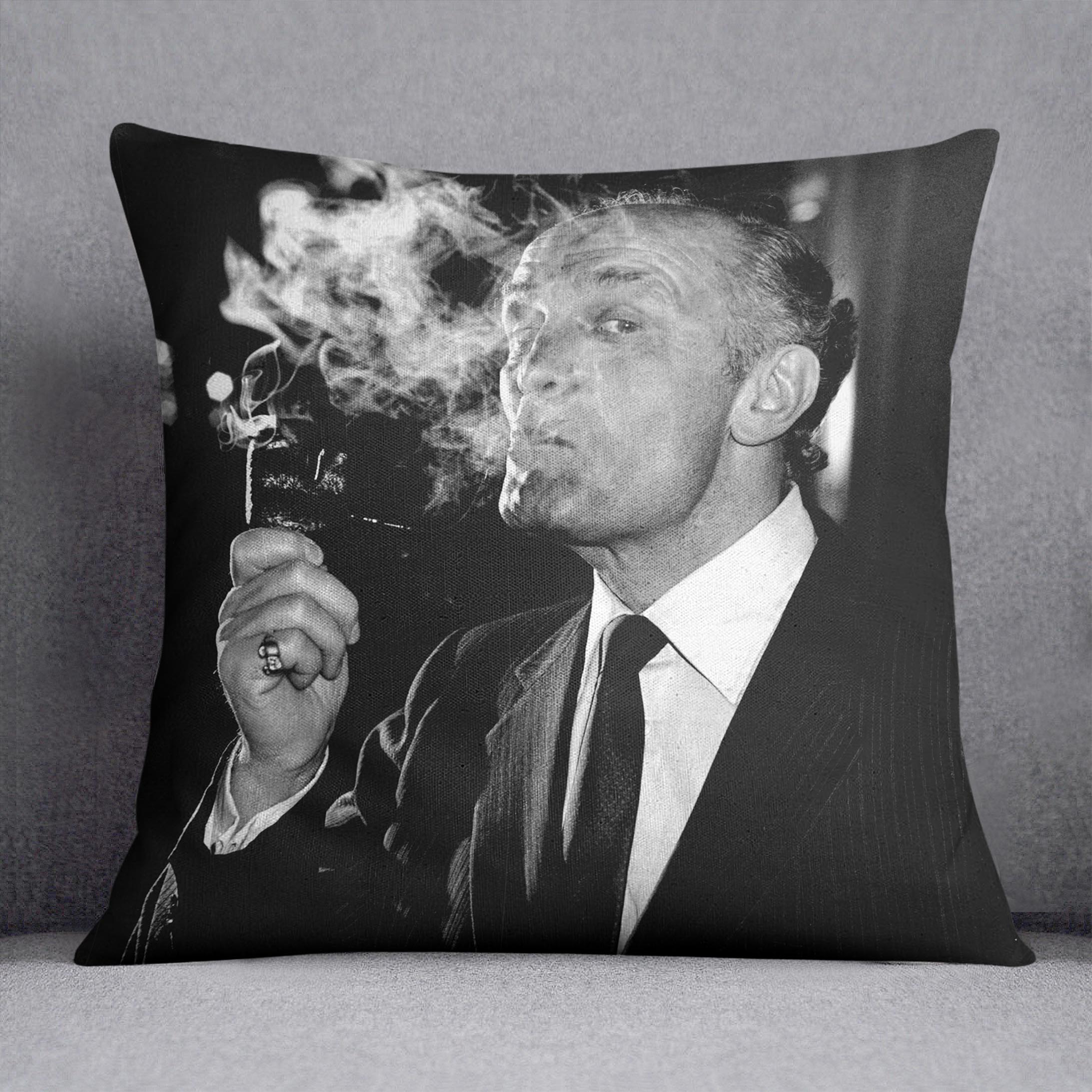 Boxer Henry Cooper smoking a pipe Cushion