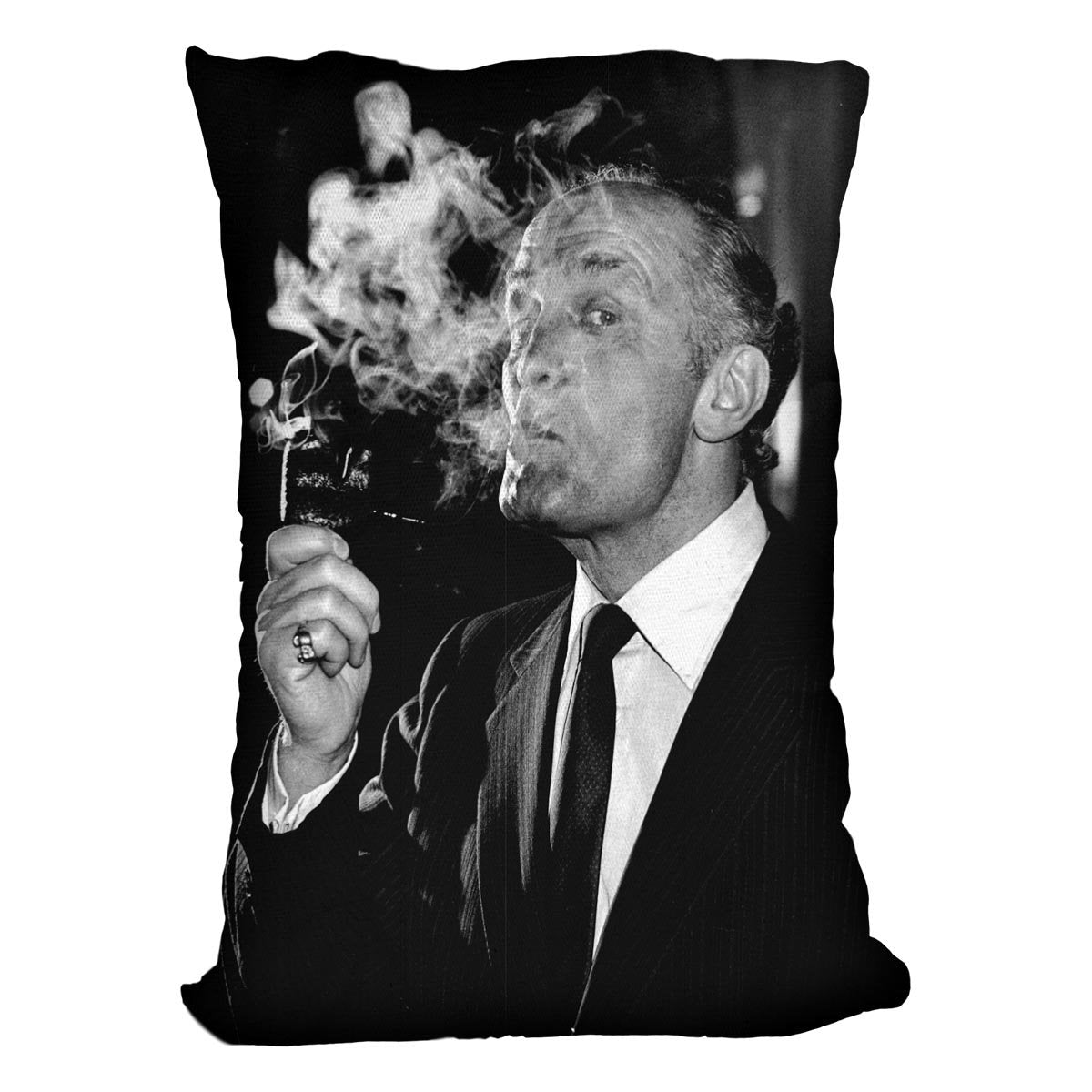 Boxer Henry Cooper smoking a pipe Cushion