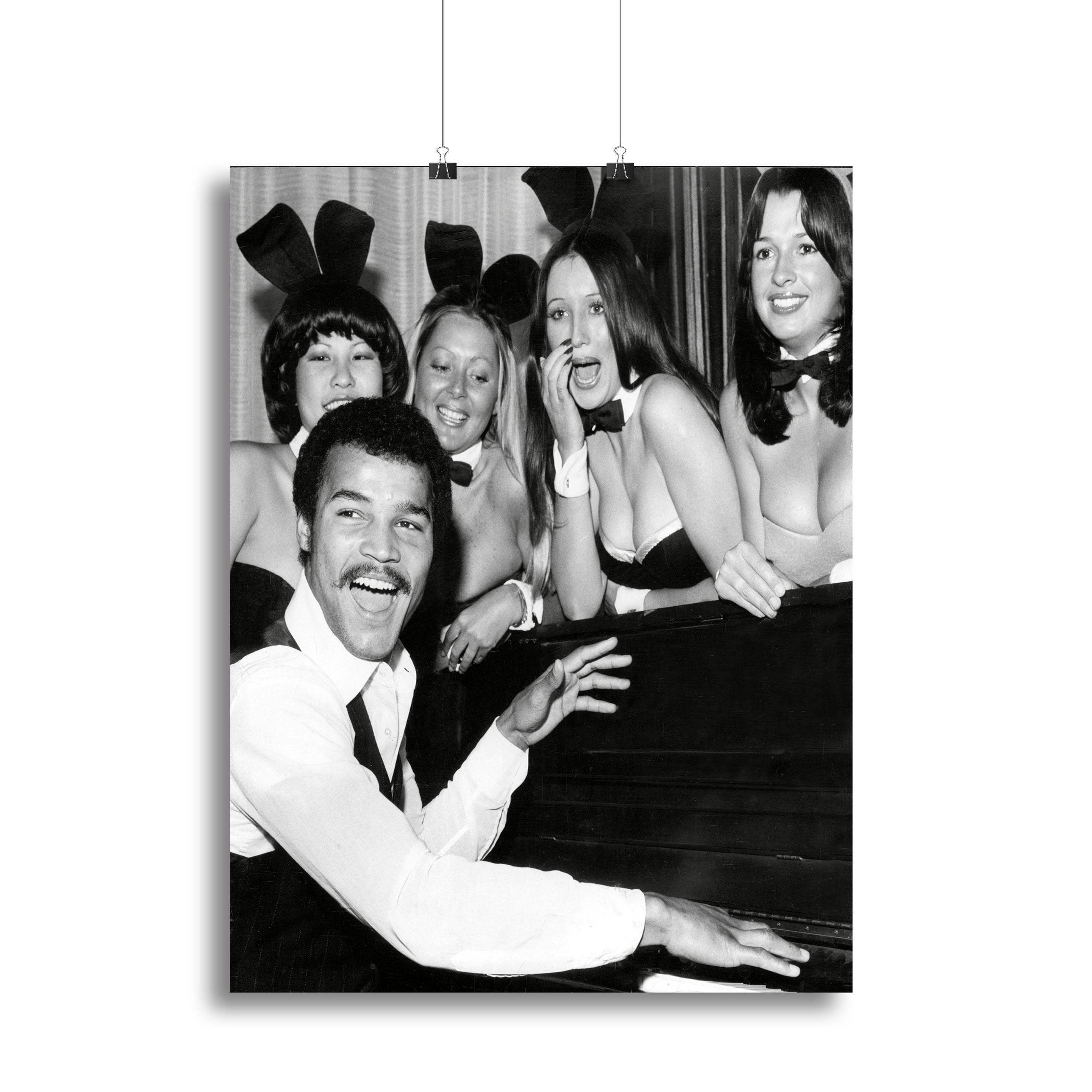 Boxer John Conteh with bunny girls at the playboy club Canvas Print or Poster