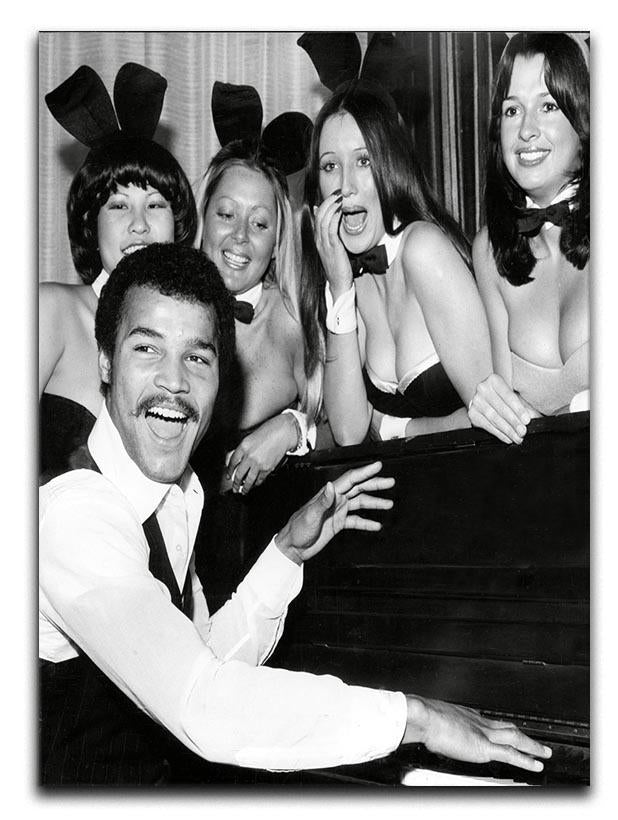Boxer John Conteh with bunny girls at the playboy club Canvas Print or Poster - Canvas Art Rocks - 1