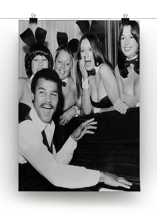 Boxer John Conteh with bunny girls at the playboy club Canvas Print or Poster - Canvas Art Rocks - 2