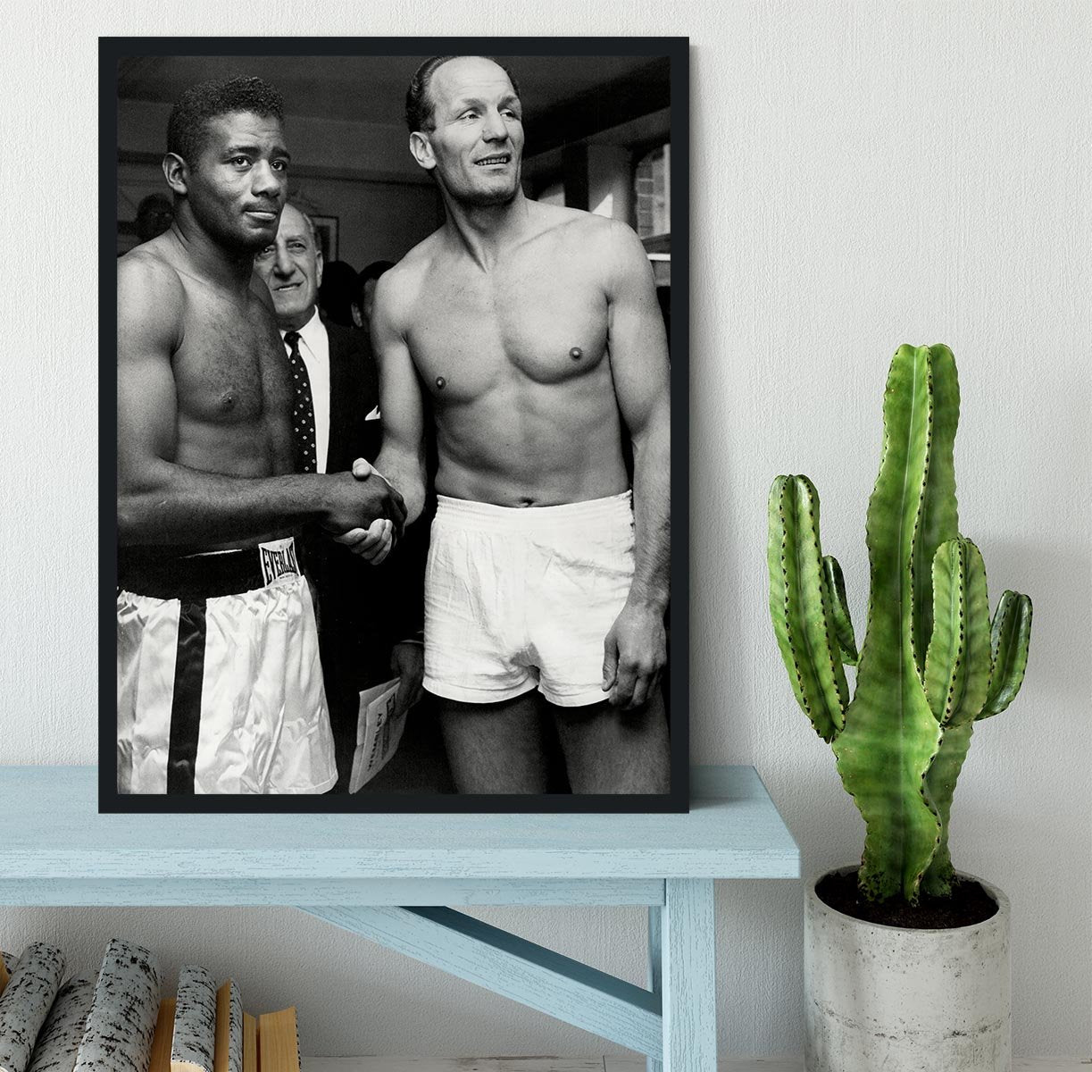 Boxers Floyd Patterson and Henry Cooper Framed Print - Canvas Art Rocks - 2