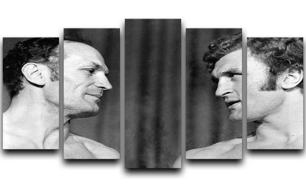 Boxers Henry Cooper and Joe Bugner 5 Split Panel Canvas  - Canvas Art Rocks - 1