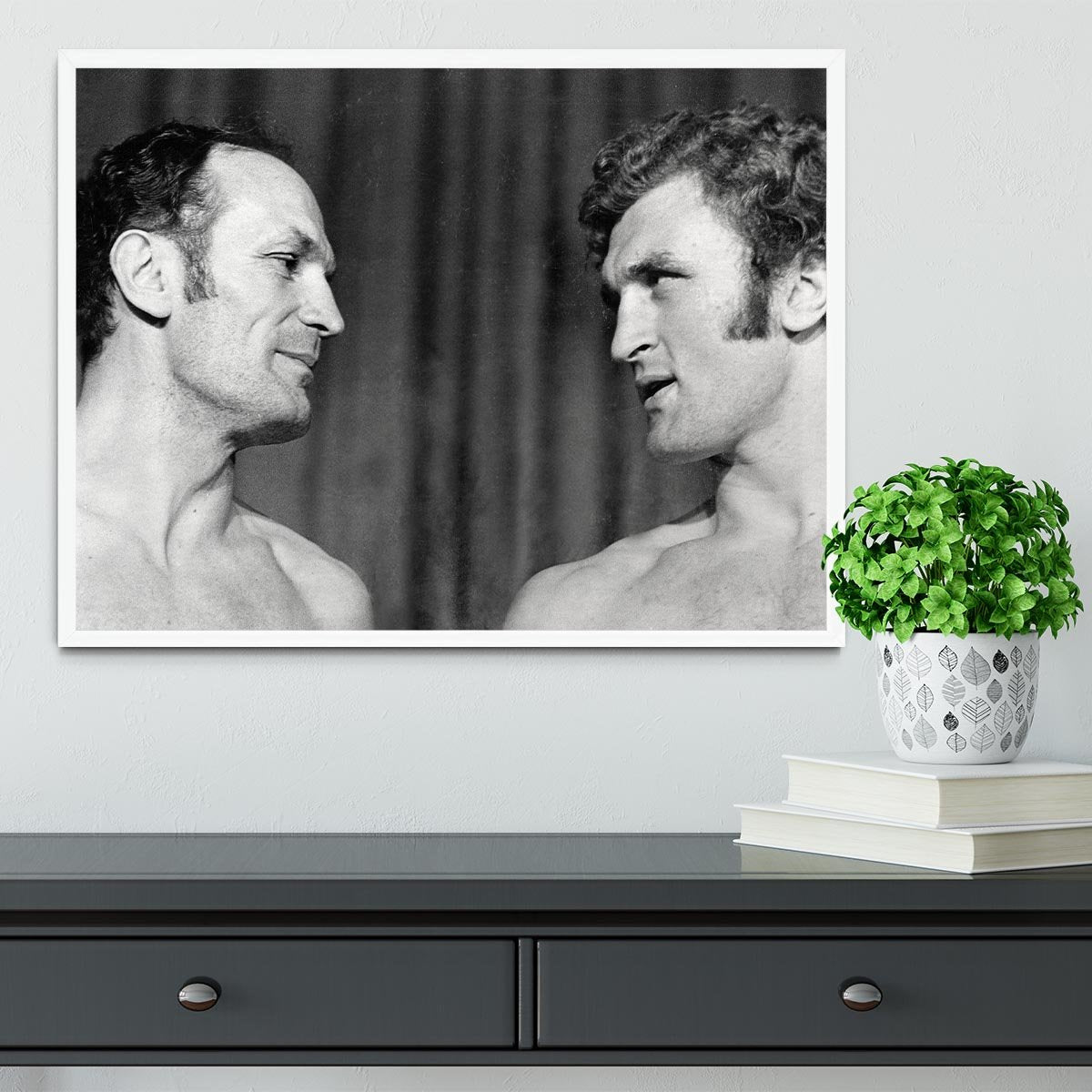 Boxers Henry Cooper and Joe Bugner Framed Print - Canvas Art Rocks -6