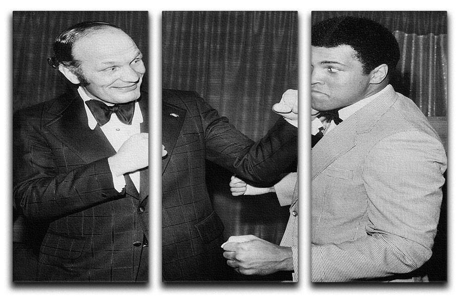 Boxers Henry Cooper and Muhammad Ali 3 Split Panel Canvas Print - Canvas Art Rocks - 1